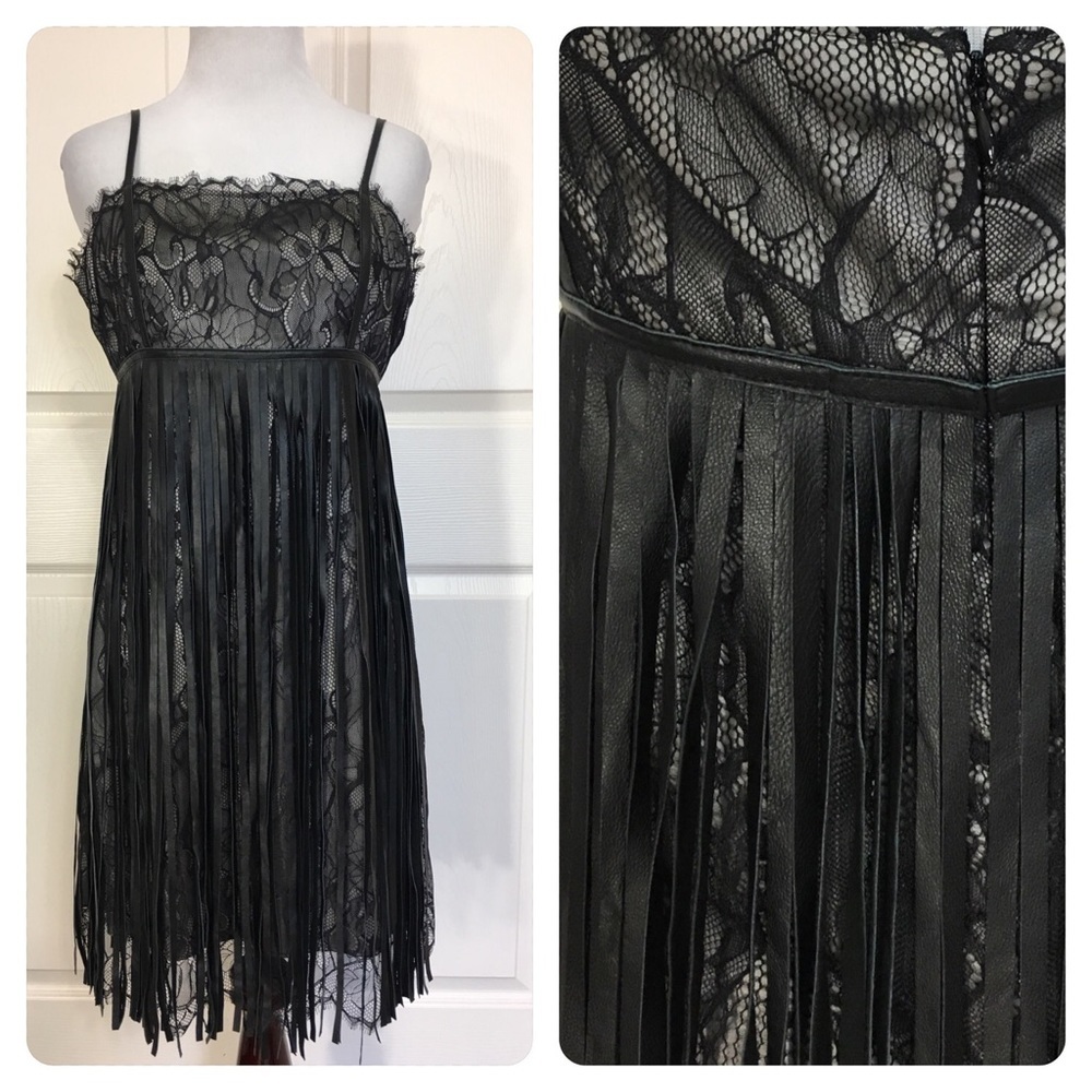 Leather Faith Connexion leather fringe dress